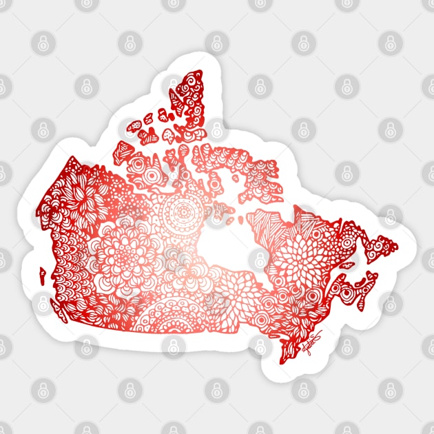 Mandala Map of Canada Sticker by julieerindesigns